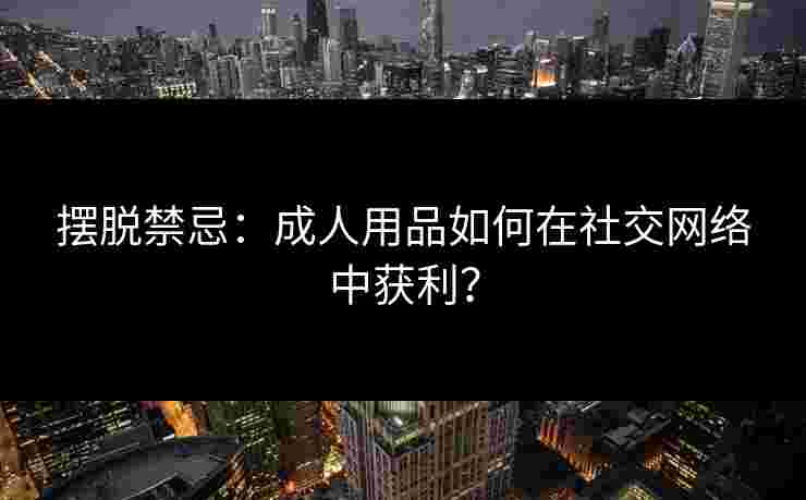 摆脱禁忌：成人用品如何在社交网络中获利？