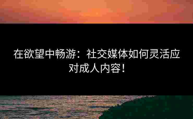 在欲望中畅游：社交媒体如何灵活应对成人内容！